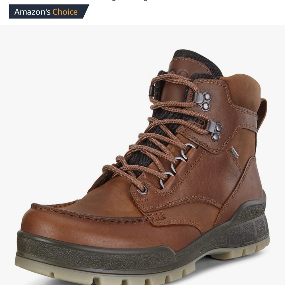 Ecco Men's Brown Leather Lace-Up Hiking Boots